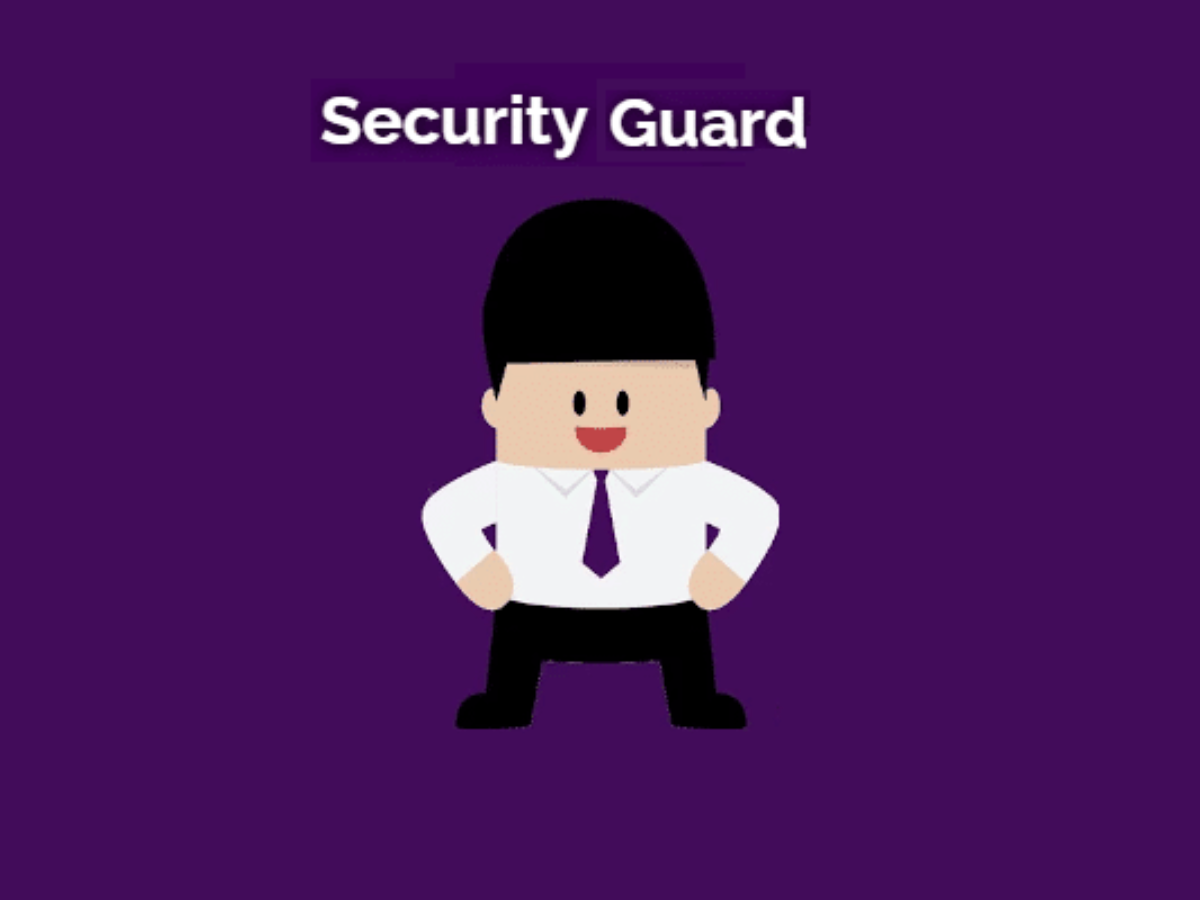 Premium Vector  Security guard or body guard on duty